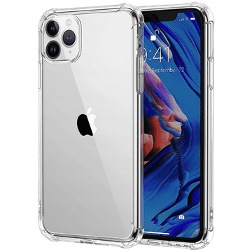 Nikcorp Maska za iPhone 11 Pro Max, izdržljiva zaštitna futrola s pojačanim rubovima, tanka TPU maskica protiv udaraca, prozirna