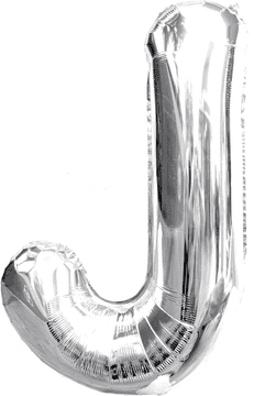 Nikcorp Srebrni folijski balon slovo J za helij ili zrak, izdržljiva dekoracija za rođendane i zabave, samobrtveći, 40 cm
