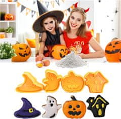 Nikcorp Kalupi za kekse 3D Halloween, set za pečenje kolača, 4 komada, za fondan, čokoladu i tijesto, sigurna plastika