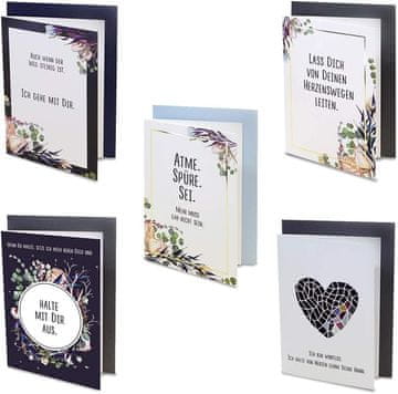 Nikcorp Set sućuti čestitki za izražavanje suosjećanja, 15 komada s kuvertama, 5 motiva za žalovanje i teške trenutke, 10.5x14.8cm