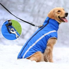 Nikcorp Zimska jakna za pse, vodootporna i vjetrootporna, s toplom pamučnom podstavom i reflektirajućim trakama, plava 2XL