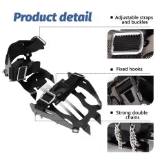 Nikcorp Dereze za cipele, protuklizne planinarske dereze s 10 čeličnih zuba za snijeg i led, podesive za trekking, univerzalne