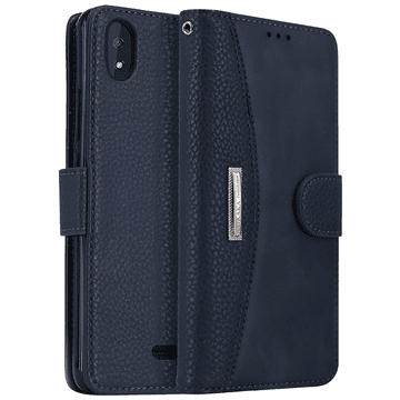 Nikcorp Preklopna torbica za Wiko Y61, elegantna kožna futrola s novčanikom, potpuna zaštita i utori za kartice, tamnoplava