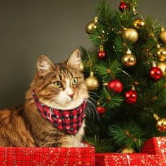 Nikcorp Božićne marame za pse i mačke, set 3 kom, podesiva ogrlica s kopčom, pamučna bandana, zelena/karirana/pahuljice, 29-38 cm