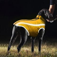 Nikcorp Zimska jakna za pse, vodootporna i vjetrootporna, podstavljena toplim flisom, s reflektirajućim trakama, žuta, 2XL