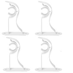 Nikcorp Nosači za karniše 6 komada, metalni zidni držači za zavjese, stabilno pričvršćivanje, za promjer 18-22 mm, bijeli