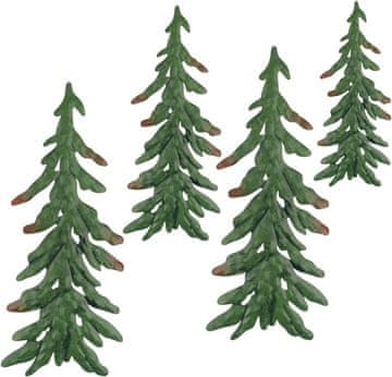 Nikcorp Božićni ukrasi za bor, set 4 komada, metalne zidne dekoracije za kuću i vrt, viseći ukrasi za blagdane, zeleni, razne veličine