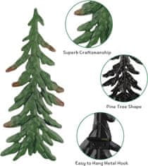 Nikcorp Božićni ukrasi za bor, set 4 komada, metalne zidne dekoracije za kuću i vrt, viseći ukrasi za blagdane, zeleni, razne veličine