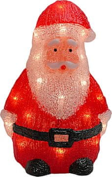 Nikcorp LED Djed Mraz Božićna Dekoracija, Akrilna Svjetleća Figura za Unutarnji Prostor, 24 LED Toplo Bijelo Svjetlo, 21,5 cm