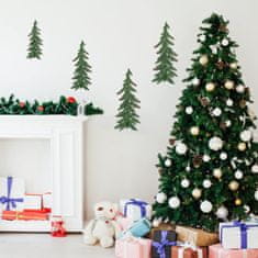 Nikcorp Božićni ukrasi za bor, set 4 komada, metalne zidne dekoracije za kuću i vrt, viseći ukrasi za blagdane, zeleni, razne veličine