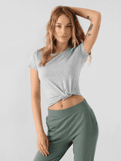 Nikcorp Ženska majica kratkih rukava za svakodnevno nošenje, udoban pamuk s viskozom, regular kroj, okrugli izrez, siva, S