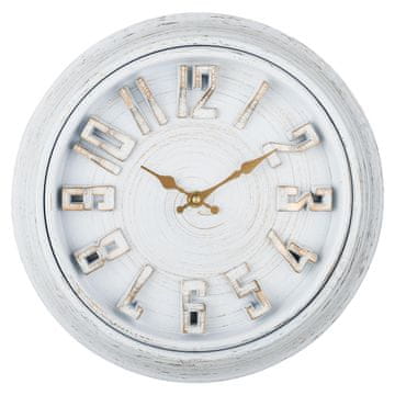 Nikcorp Zidni sat vintage tihi mehanizam bez kucanja, retro dizajn s velikim brojevima, kvarcni, bijeli, 40 cm