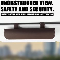 Nikcorp Futrola za naočale za auto, kožni organizator za sjenilo, sigurno spremište protiv ogrebotina, smeđa, 20x9,5 cm