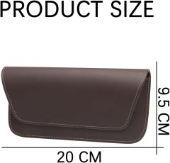 Nikcorp Futrola za naočale za auto, kožni organizator za sjenilo, sigurno spremište protiv ogrebotina, smeđa, 20x9,5 cm