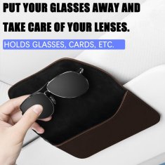 Nikcorp Futrola za naočale za auto, kožni organizator za sjenilo, sigurno spremište protiv ogrebotina, smeđa, 20x9,5 cm