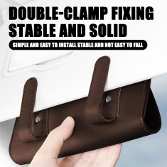 Nikcorp Futrola za naočale za auto, kožni organizator za sjenilo, sigurno spremište protiv ogrebotina, smeđa, 20x9,5 cm