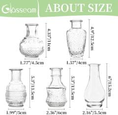 Nikcorp Vintage staklene vaze za cvijeće, set 10 komada, stabilne i izdržljive, za dekoraciju stola, vjenčanja i doma, prozirne