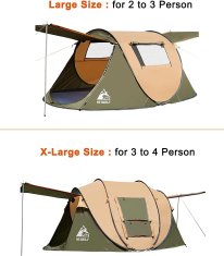 Nikcorp Šator samorasklopivi pop-up za 2-4 osobe, brzo postavljanje 3 sekunde, s UV zaštitom, za kampiranje, plažu i vrt