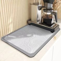 Nikcorp Podloga za sušenje posuđa super upijajuća, brzosušeća prostirka za cijeđenje, protuklizna podloga za kuhinju, svijetlo siva 50x40 cm