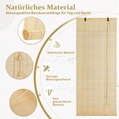 Nikcorp Bambus roleta za prozore, poluzatamnjujuća za privatnost i filtriranje svjetla, unutarnja, bež, 90 x 220 cm