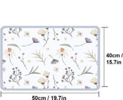 Nikcorp Podloga za sušenje posuđa, super upijajuća prostirka od dijatomejske zemlje, brzo sušenje, protuklizna, 50x40 cm, Cvjetovi