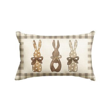 Nikcorp Ukrasna jastučnica za Uskrs, dekoracija za kauč i krevet, s motivom zečeva, skriveni patentni zatvarač, bež, 30x50 cm