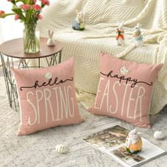 Nikcorp Set ukrasnih jastučnica 4 kom, Uskrsni motivi, za proljetno uređenje doma, zečići i leptiri, poliester, 45x45 cm