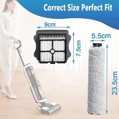 Nikcorp Zamjenski set filtera i četki za usisavač iFloor 3 i Floor One S3, HEPA filter, 2 valjkaste četke od mikrovlakana
