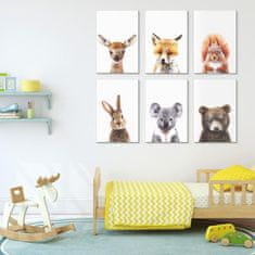 Nikcorp Set 6 ukrasnih postera za dječju sobu, zidna dekoracija sa životinjama, visoka kvaliteta tiska, idealan poklon, 20x30 cm
