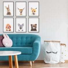Nikcorp Set 6 ukrasnih postera za dječju sobu, zidna dekoracija sa životinjama, visoka kvaliteta tiska, idealan poklon, 20x30 cm