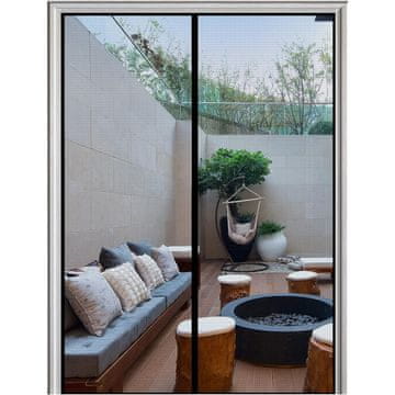 Nikcorp Magnetska mreža za vrata protiv komaraca i insekata, samoljepljiva zavjesa s 32 magneta za automatsko zatvaranje, crna 90x210 cm