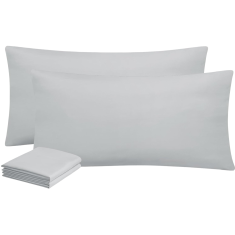 Nikcorp Jastučnica od mikrofibre 2 kom, mekana i prozračna navlaka za jastuk, periva u perilici, svijetlo siva 80x40 cm