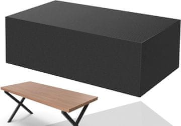 Nikcorp Zaštitna navlaka za vrtni stol, vodootporna cerada za garniture, otporna na UV zrake i vjetar, 125x125x85 cm, crna