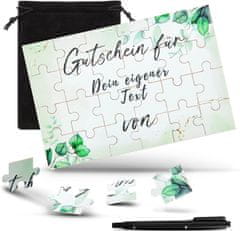 Nikcorp Drvene puzzle za bojanje DIY set 24 komada, kreativni poklon s markerom i torbicom, oblik lišća, 15x10 cm