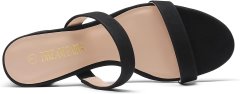 Nikcorp Ženske sandale s blok petom za cjelodnevnu udobnost, elegantni dizajn s dva remena i otvorenim prstima, crne, 41 EU