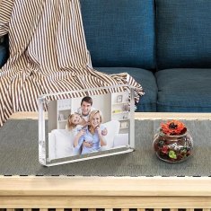 Nikcorp Akrilni okviri za fotografije, 2 kom, dvostrani magnetski, samostojeći, bez okvira za slike i grafike, prozirni, 7.8x12.7 cm