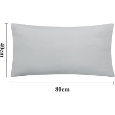 Nikcorp Jastučnica od mikrofibre 2 kom, mekana i prozračna navlaka za jastuk, periva u perilici, svijetlo siva 80x40 cm