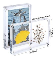 Nikcorp Akrilni okviri za fotografije, 2 kom, dvostrani magnetski, samostojeći, bez okvira za slike i grafike, prozirni, 7.8x12.7 cm