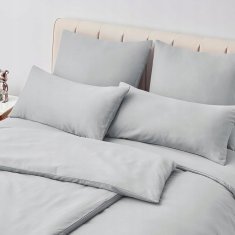 Nikcorp Jastučnica od mikrofibre 2 kom, mekana i prozračna navlaka za jastuk, periva u perilici, svijetlo siva 80x40 cm