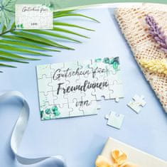 Nikcorp Drvene puzzle za bojanje DIY set 24 komada, kreativni poklon s markerom i torbicom, oblik lišća, 15x10 cm