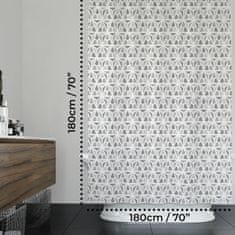 Nikcorp Zavjesa za tuš vodootporna s prstenima za jednostavno postavljanje, moderni geometrijski uzorak, siva s trokutima 180x180 cm