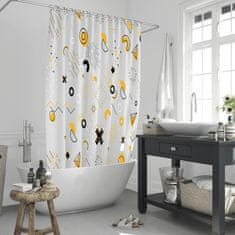 Nikcorp Zavjesa za tuš vodootporna s prstenovima za jednostavno postavljanje, periva u perilici, poliester, bijela 180x180 cm