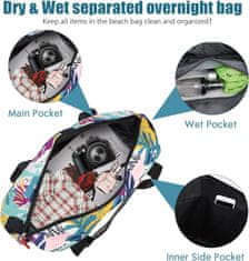 Nikcorp Torba za plažu vodootporna i proširiva 30L/40L, s džepom za mokre stvari, idealna za putovanja, teretanu i bazen, višebojna