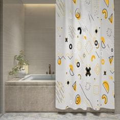 Nikcorp Zavjesa za tuš vodootporna s prstenovima za jednostavno postavljanje, periva u perilici, poliester, bijela 180x180 cm