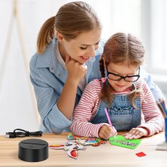 Nikcorp LED noćna lampa za slikanje dijamantima, kreativni DIY set za djecu, uskrsni zec s cvijećem, 5 boja svjetla na dodir, USB/baterije