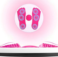 Nikcorp Rotirajuća daska za vježbanje struka i masažu stopala, aerobni trening za mršavljenje, protuklizna, bijelo-ružičasta, 27,5 cm
