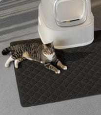 Nikcorp Podloga za mačji WC 119x89 cm, vodootporna prostirka za hvatanje pijeska, protuklizna PVC podloga, laka za čišćenje, crna