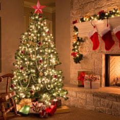 Nikcorp Zvijezda za vrh bora sa šljokicama, lagana i otporna dekoracija, jednostavno postavljanje, crvena, 20 cm