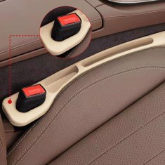 Nikcorp Organizator za sjedalo automobila, 2 kom, protiv ispadanja stvari, s pretincem za pohranu, univerzalni, smeđi, 41x6,5 cm