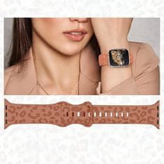 Nikcorp Set 3 silikonske narukvice s leopard uzorkom, mekani remen za Apple Watch 38-49mm, vodootporan, podesiv, za žene